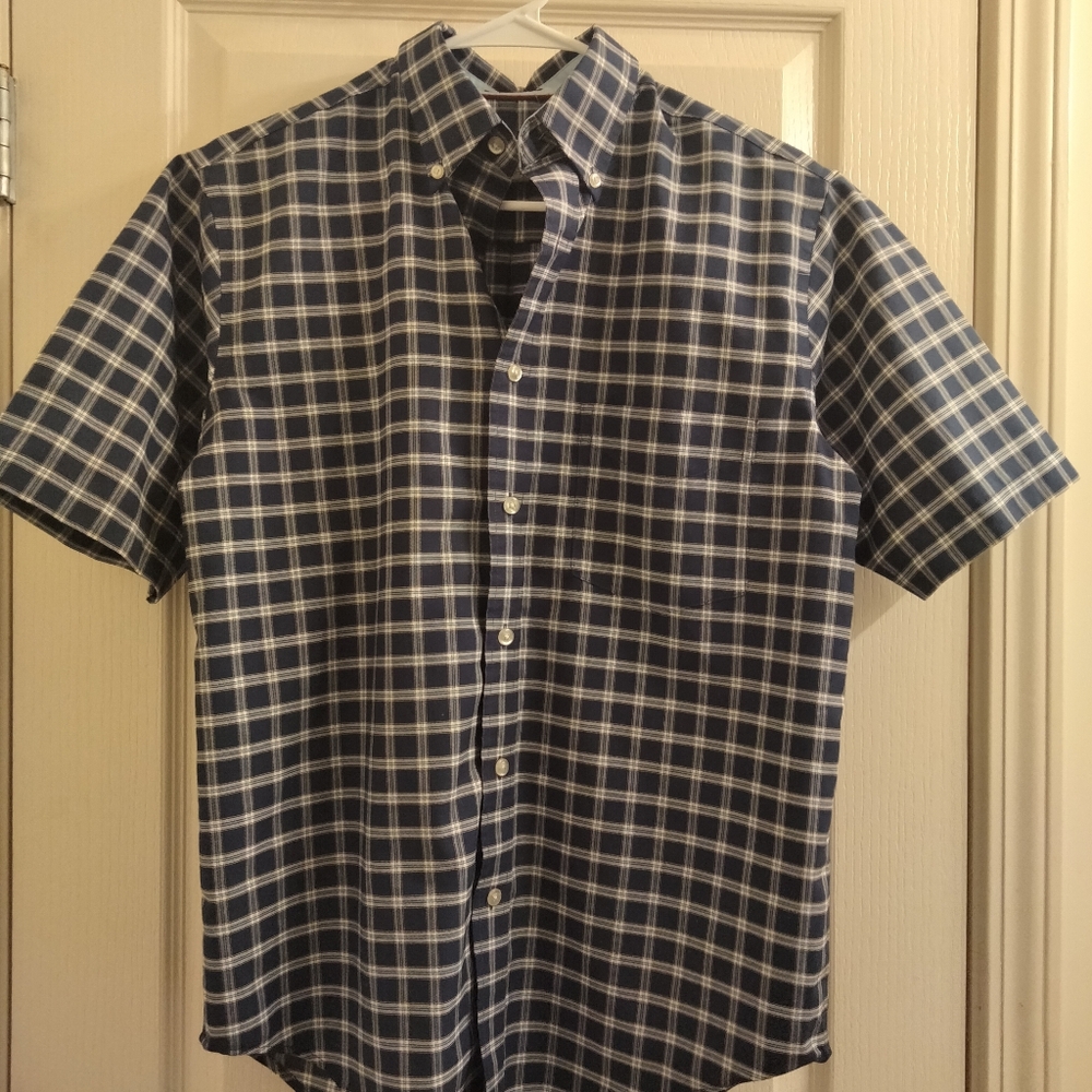 St.Johns Bay Blue Plaid Short Sleeve